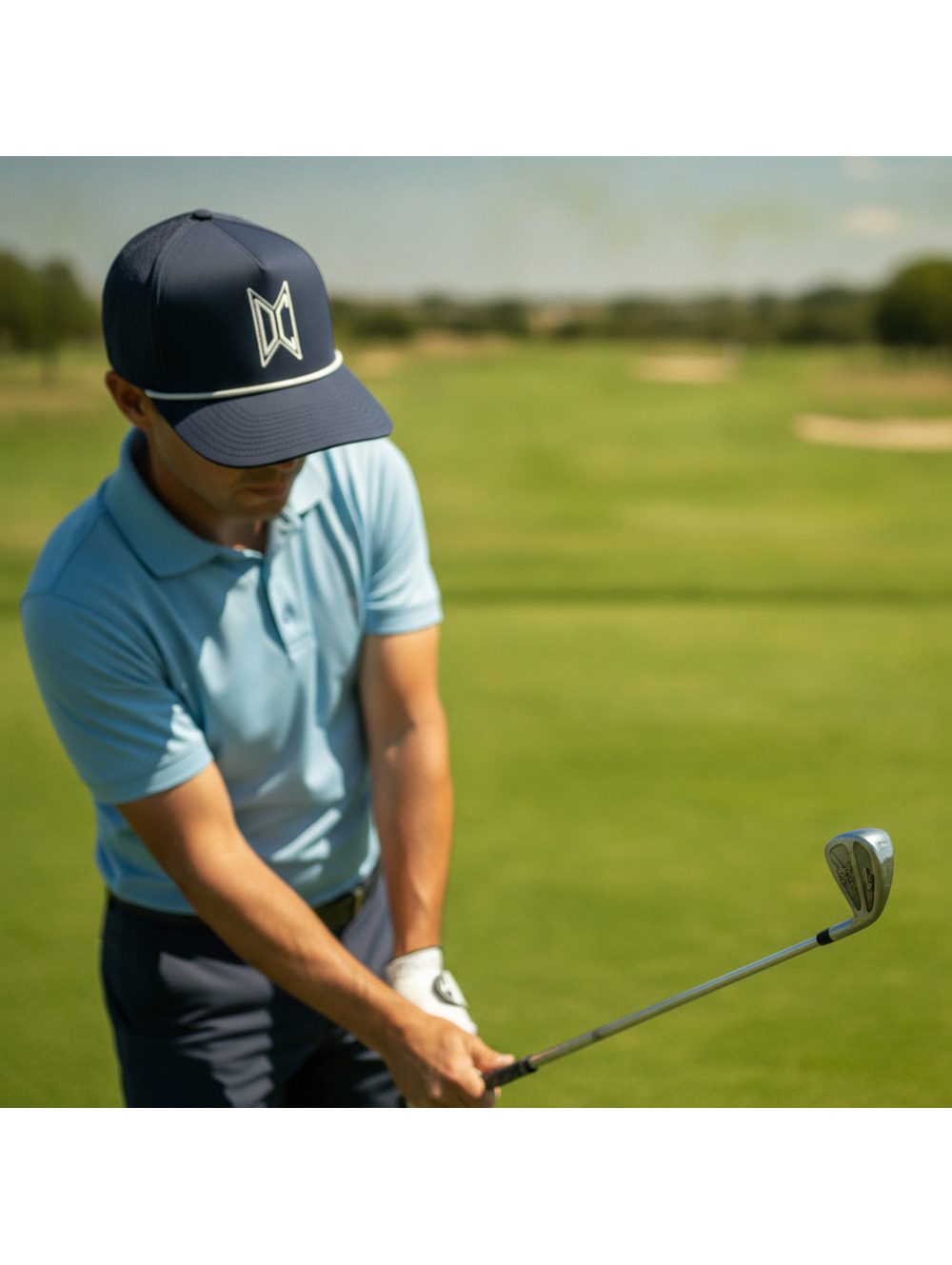 Branded Bills Performance Navy Blue 5 Panel Golf Snapback